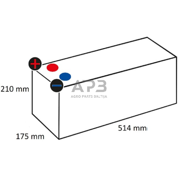 Case IH 1055 / 1055XL 635052100KR Akumuliatorius 12V 135Ah 1000A JK: 617/627 Kramp 1