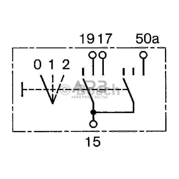 Case IH 1246 0343008006 Šilumos paleidimo jungiklis 0-1-2, Bosch 1