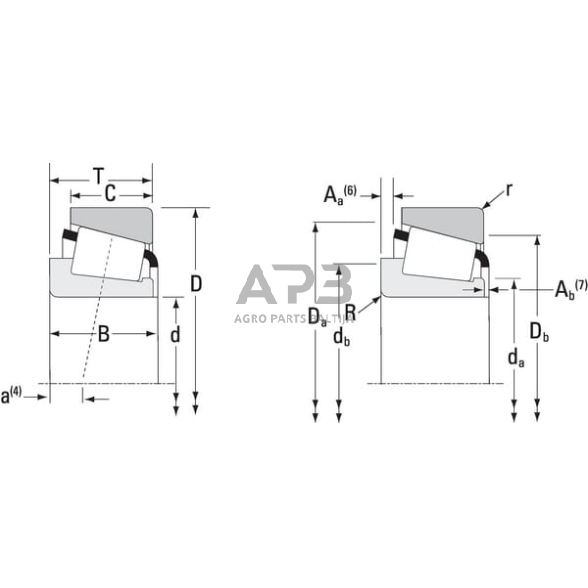 Case IH 1246 M8664986610 kūginis ritininis guolis 30,17x64,3x21,44 mm Timken 1