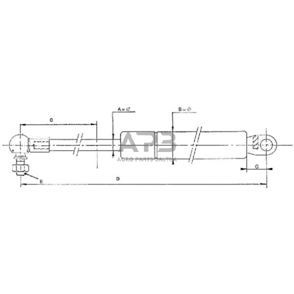 Case IH 1255 / 1255XL CA056189 Dujinis statramstis L500mm 180N Stabilus 3