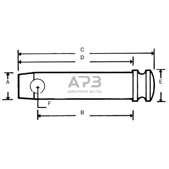 Case IH 1494 VLK7007 Toplink kaištis 25,3x92mm Cat.2 Vapormatic 1