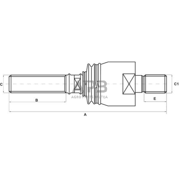 Case IH 3210 0750125014 Ašinis rutulinis galas ZF 1