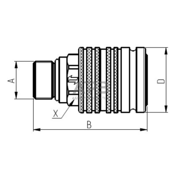 Case IH 433 CPV0852215F Moteriška mova, 1/2"-M22x1,5-15L 1