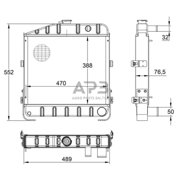 Case IH 440 3148115R94N Radiatorius tinka Case IH 3