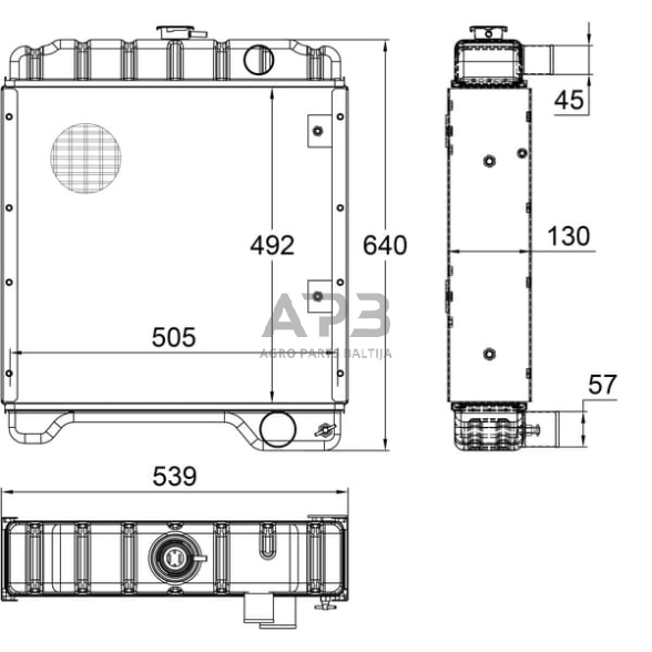 Case IH 5130 104753A1N Radiatorius, tinkamas CNH 3