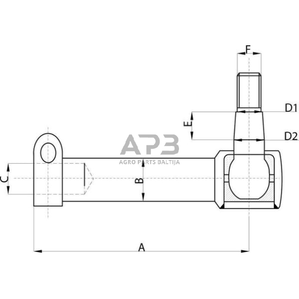 Case IH 585 / 585XL SHP489KR Skersinės vairo trauklės galas su strypu 1