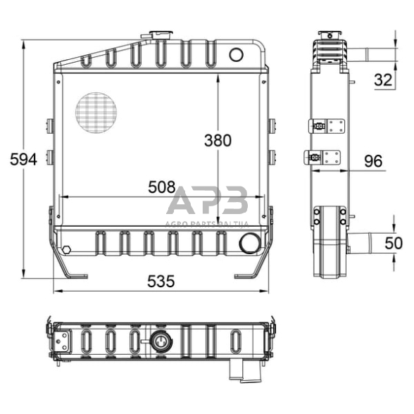 Case IH 745S 3145498R93N Radiatorius tinka Case IH 3