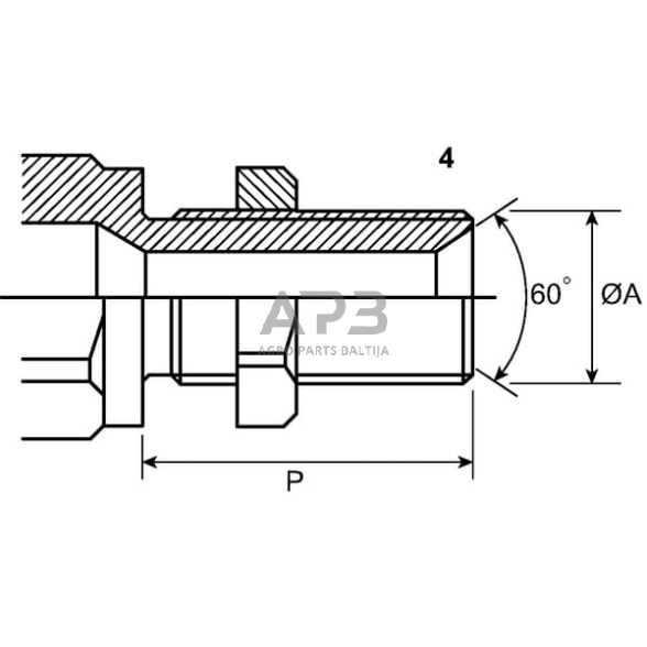 Case IH 745S CPV0852215F Moteriška mova, 1/2"-M22x1,5-15L 6