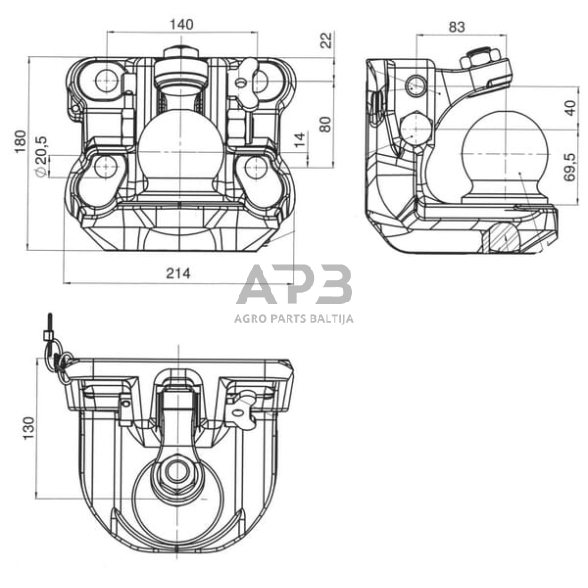 Case IH C42 00670040A02 Buksyravimo rutulio jungtis 4