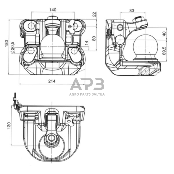 Case IH C42 00670040A02 Buksyravimo rutulio jungtis 5