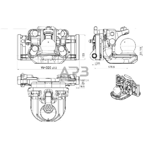 Case IH C42 05632533A02 Buksyravimo rutulio jungtis K80 325 mm 3