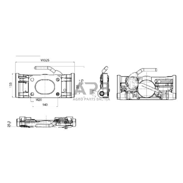 Case IH C42 05720020A02 Adapterio plokštė 325 mm 2