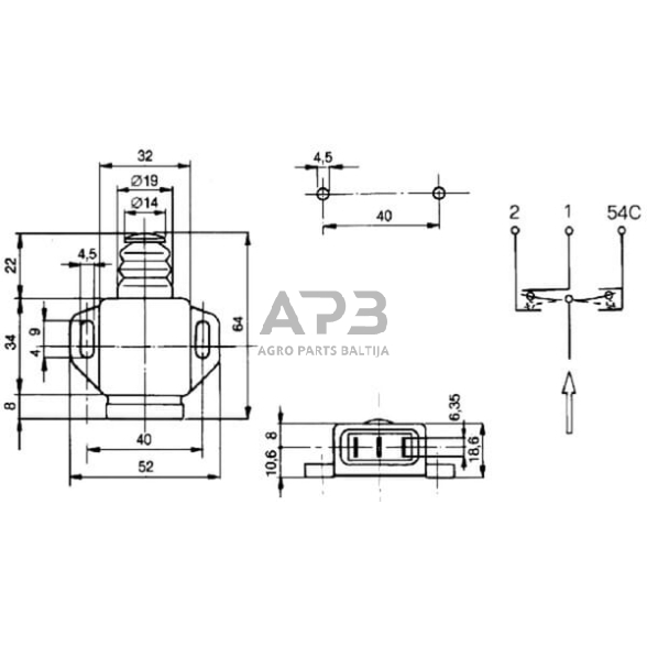 Case IH C42 15110000 Stabdžių žibintų jungiklis 2