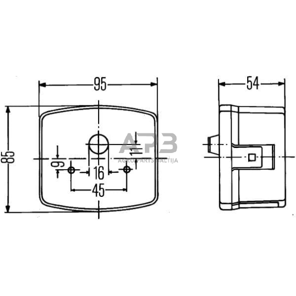 Case IH C42 2BE003182091 Krypties ir padėties apšvietimas LH 21W, kvadratinis, 12V, gintaro spalvos/skaidrus, užsukamas, 85x54x95mm, Hella 5