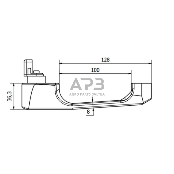 Case IH C42 CA4045 Išorinių durų užraktas kairėje/dešinėje 3