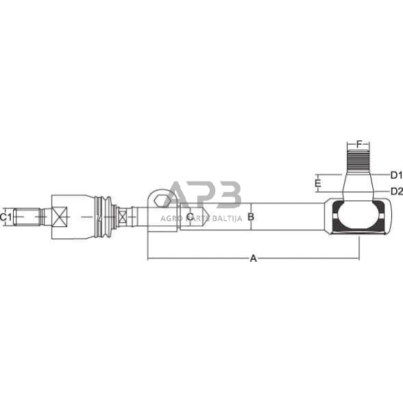 Case IH C55 SHP735KR Skersinės vairo trauklės komplektas 1