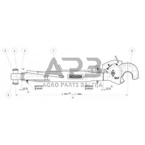 Centrinė traukė toplink 400,00 mm – 792,00 mm M36 Walterscheid 200191