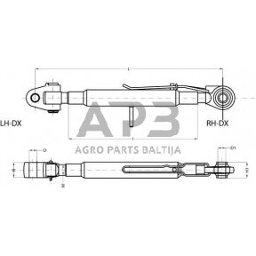 Centrinė traukė toplink 510,00 mm – 945,00 mm CBM 3PCGH3256