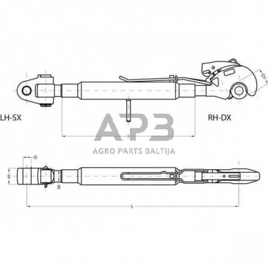 Centrinė traukė toplink 400,00 mm – 905,00 mm M36 CBM 3PGCGH3240 1