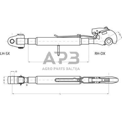 Centrinė traukė toplink 460,00 mm – 960,00 mm M36 CBM 3PGCGH2847 1