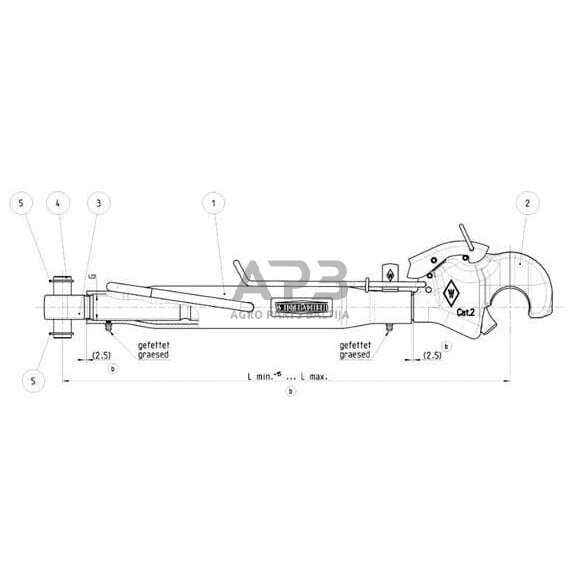 Centrinė traukė toplink 520,00 mm – 992,00 mm M36 Walterscheid 200194 1