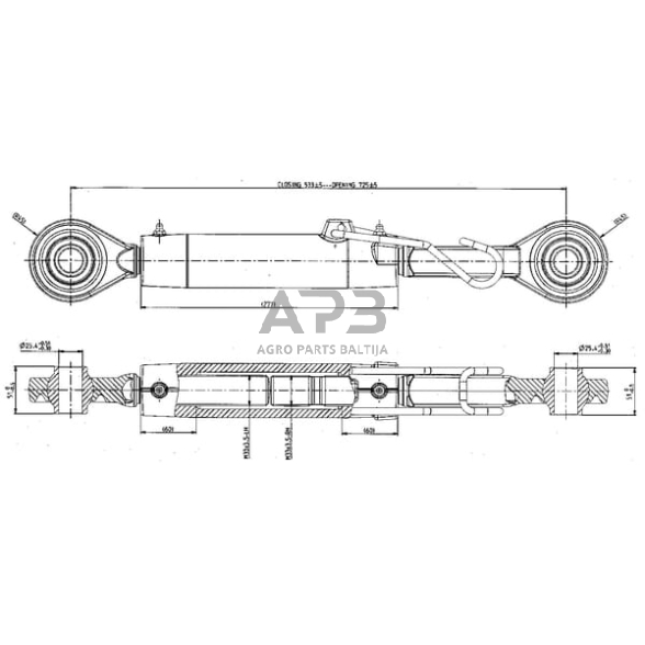 Centrinė traukė toplink 277,00 mm – 725,00 mm M36 AL200985N 1