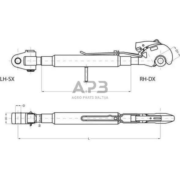 Centrinė traukė toplink 400,00 mm – 905,00 mm M36 CBM 3PGCGH3240 1