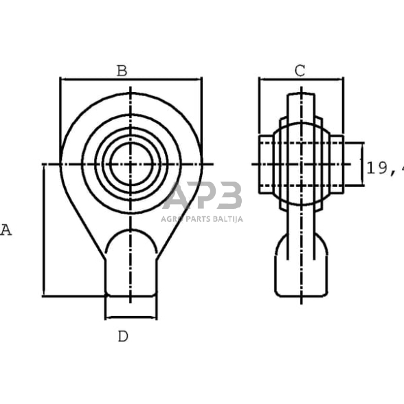 Cilindro antgalis G25.4 L=65, KR25765 1