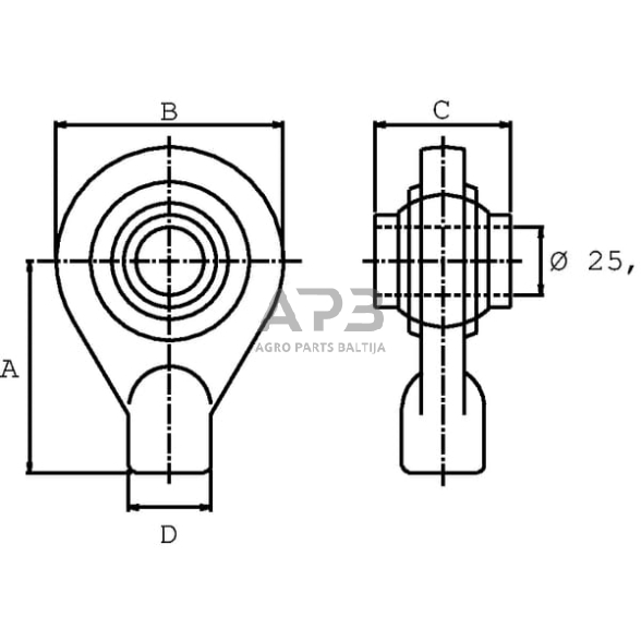 Cilindro antgalis G25.4 L=65, KR25765 2