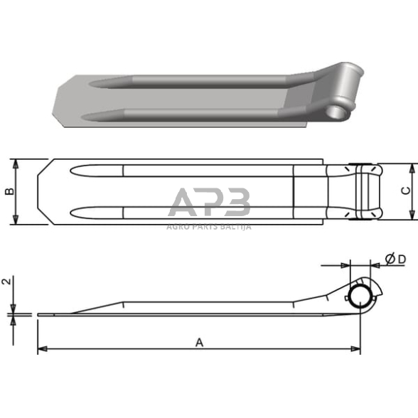 Cinkuotas Priekabos vyris 730051KR 1