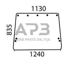 Dalis John Deere technikai R50758 Galinis stiklas