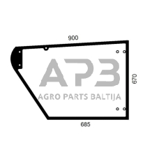 Dalis John Deere technikai AZ55396 Durų stiklas