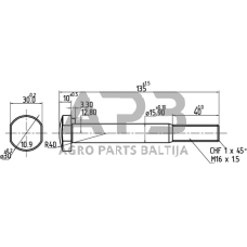 Dalis John Deere technikai L33894N Rato ratlankio varžtas M16x120 JD