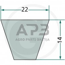 Dantytas diržas C162 22x4100mm Li, 22x4188mm La