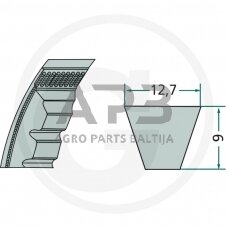 Dantytas diržas XPA 12,7x1087mm Li, 12,7x1150mm La