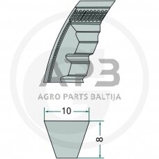 Dantytas diržas XPZ 10x1039mm Li, 10x1090mm La