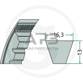 Dantytas diržas XPB 16,3x1840mm Li, 16,3x1922mm La