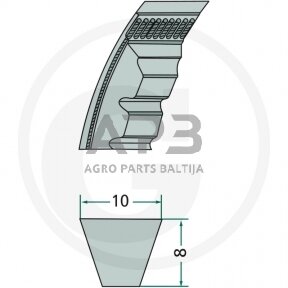 Dantytas diržas XPZ 10x1039mm Li, 10x1090mm La