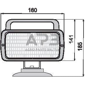 Darbo žibintas stačiakampis Halogen, 12/24V, 160x90x185mm, Ajba 1400150060 1