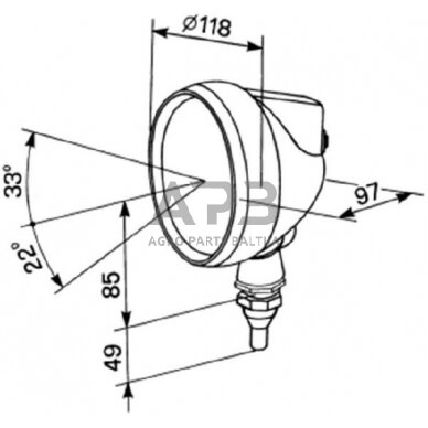 Darbo žibintas apvalus 55/70W, 12/24V, 144mm, Cobo 05155000 1