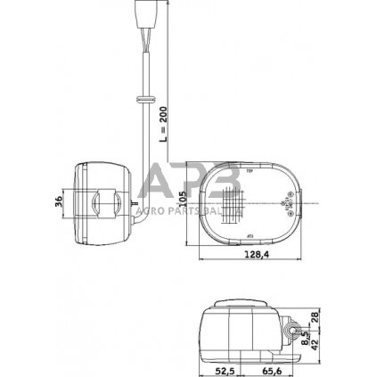 Darbo žibintas kvadratinis Halogen, 12V, Cobo 05470000 1