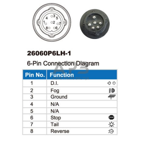 Daugiafunkcinis galinis žibintas kairinis LED, 12V, 236x140x24.3mm, 6 kontaktų, L26060P6LH1 2