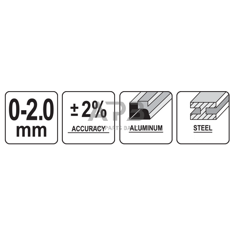 Dažų storio matuoklis 0-2mm 4