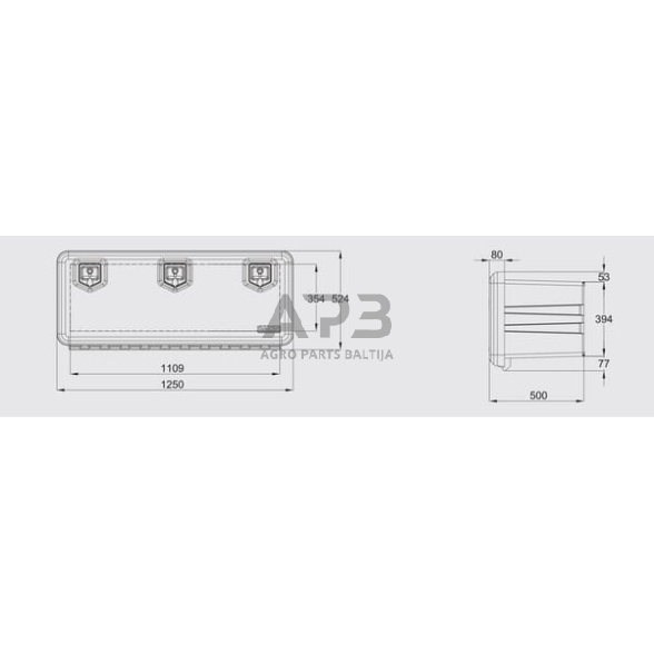 Daiktadėžė 522x1250x500mm, 190l, Daken DK81009 2