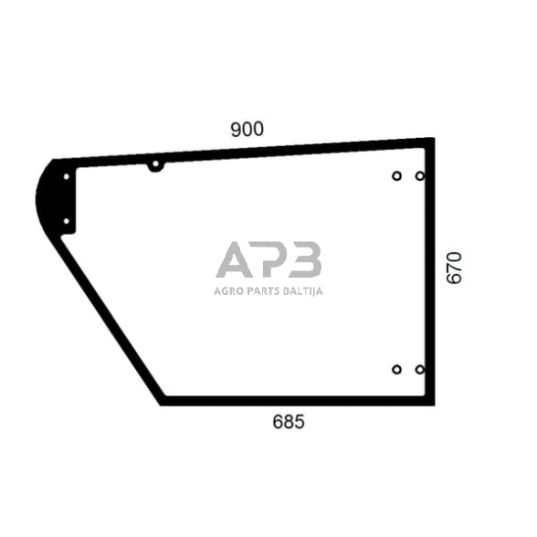 Dalis John Deere technikai AZ55396 Durų stiklas
