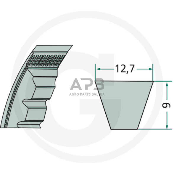 Dantytas diržas XPA 12,7x1012mm Li, 12,7x1075mm La 1