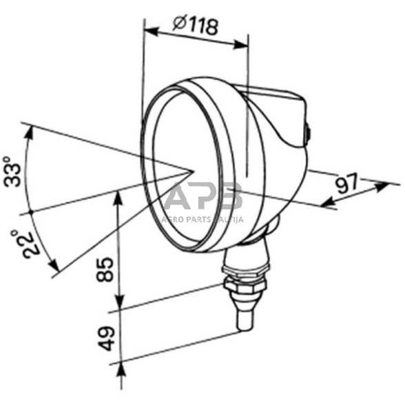 Darbo žibintas apvalus 21W, 12/24V, 144mm, Cobo 05143000 2