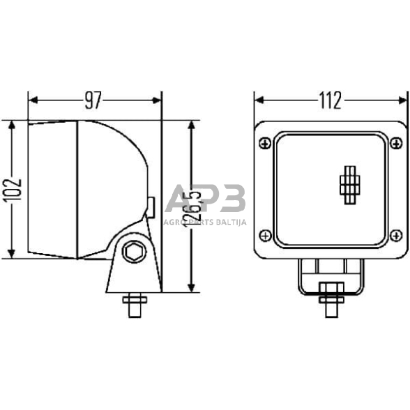 Darbo žibintas kvadratinis Halogen, 12/24V, 112x97x126.5mm Hella 1GA007506391 6