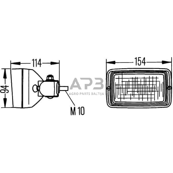 Darbo žibintas stačiakampis Halogen, 55/70W, 12/24V, 154x114x94mm, Hella 1GA006875001 6