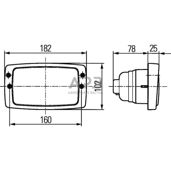 Darbo žibintas stačiakampis Halogen, 55/70W, 12/24V, 182x103x102mm, Hella 1GB006213111 6